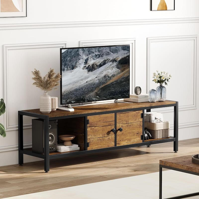 TV Stand for 58 Inch TV Entertainment Center Fits Up to 70 Inch TVs for Living Room - N/A - Brown