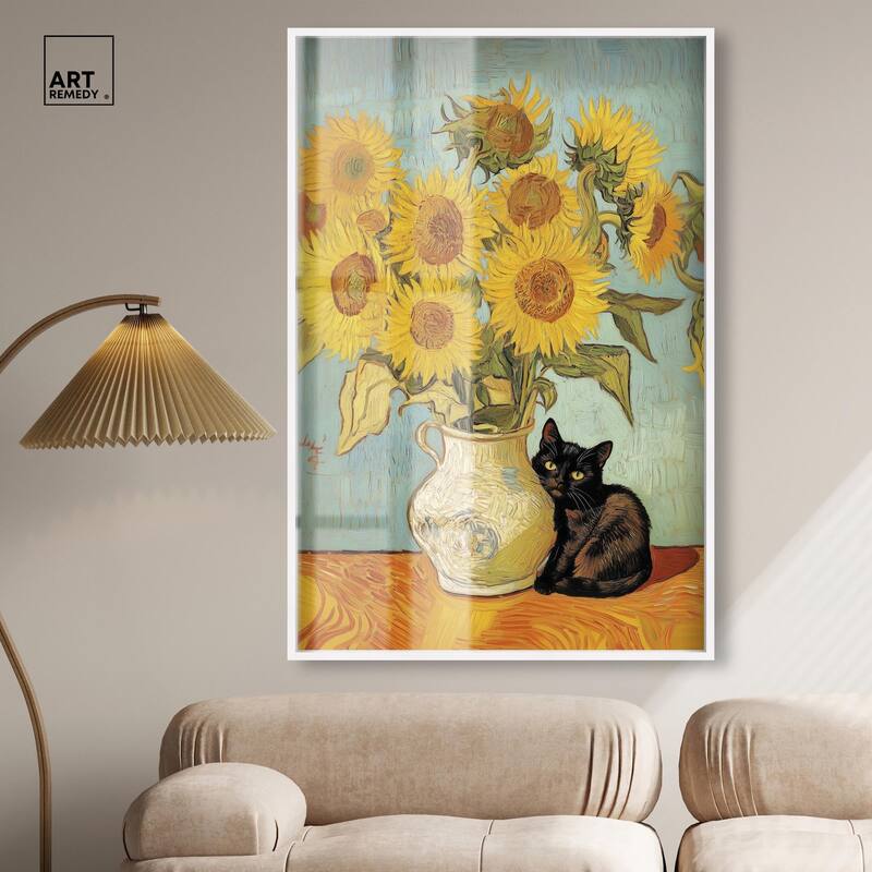 Sunflower Kitten Shadowbox by Art Remedy