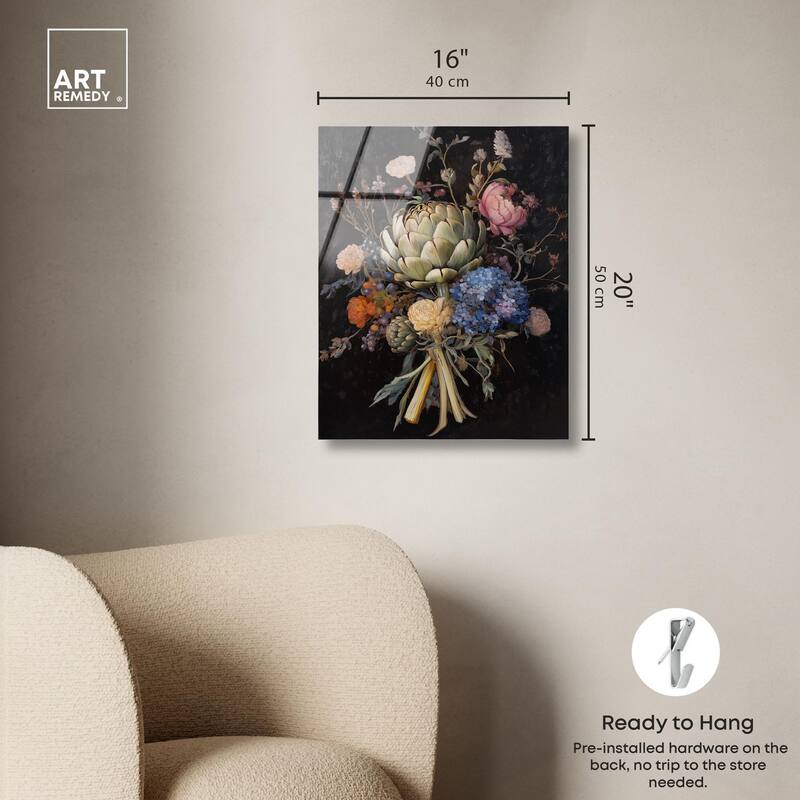 Moody Artichoke II Acrylic by Art Remedy, Ready to Hang