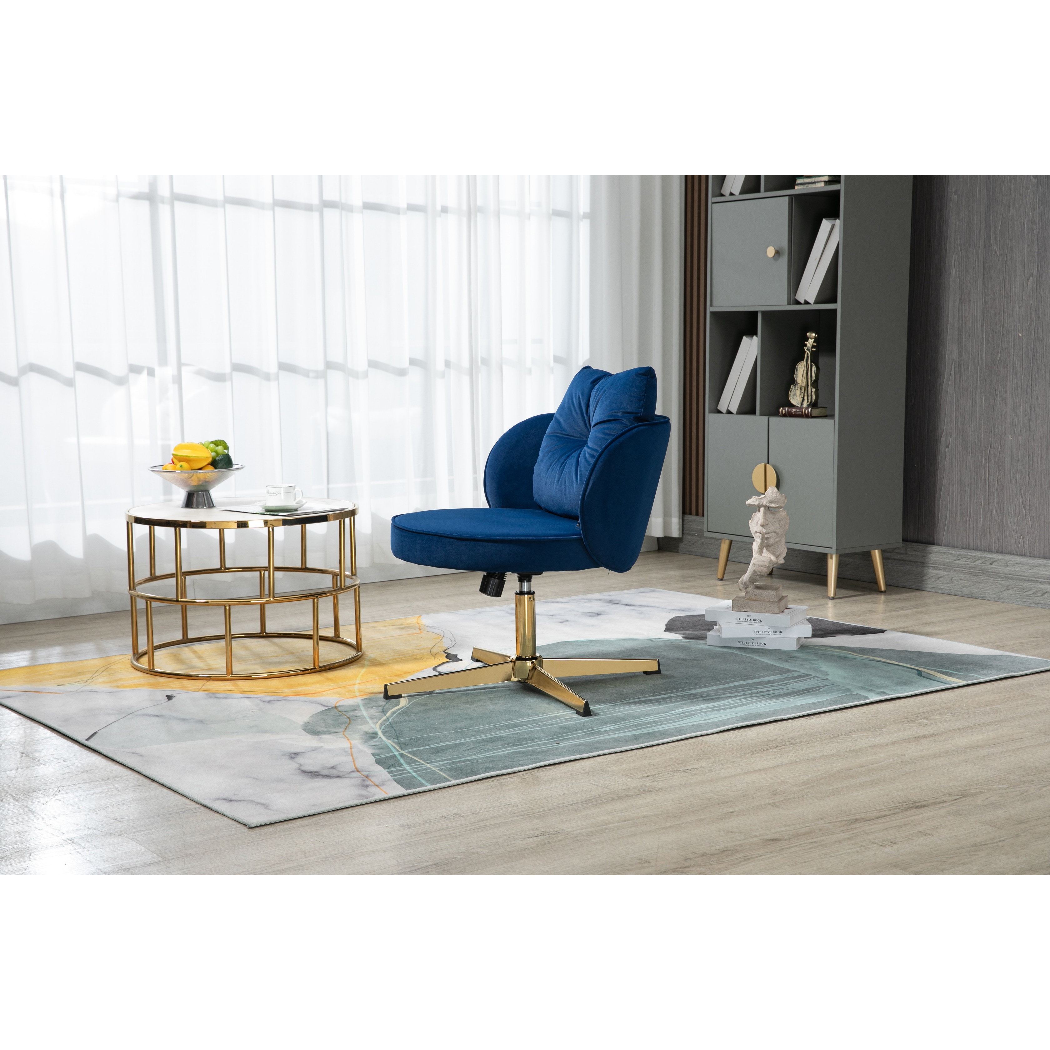 Small blue desk chair deals
