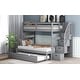 preview thumbnail 13 of 16, Twin-Over-Full Wood Bunk Bed with Twin Size Trundle and Storage Staircase