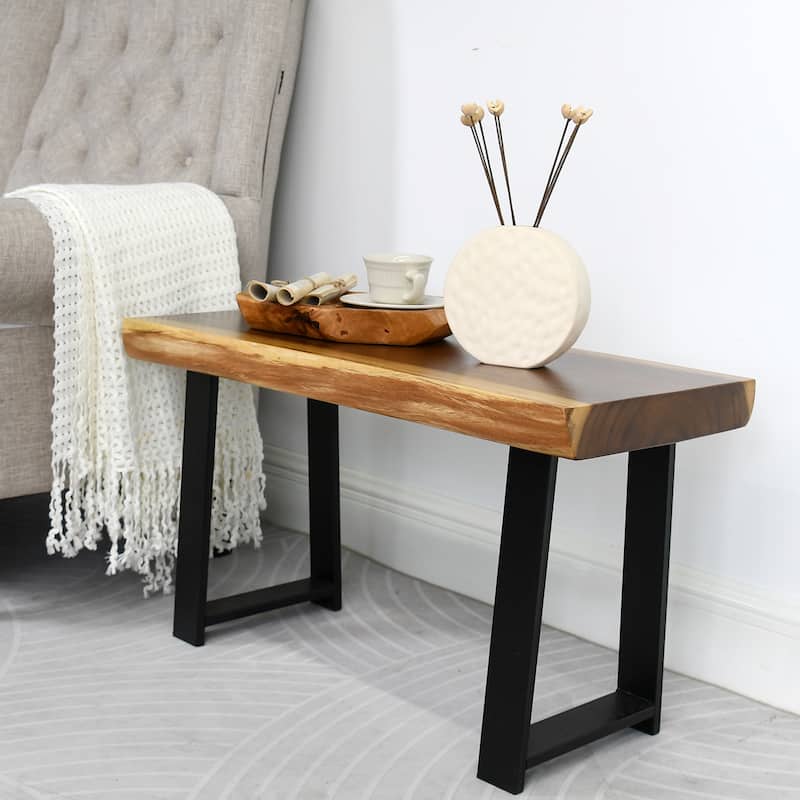 Natural Wood Rectangle Bench