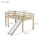 preview thumbnail 3 of 41, Twin Size Low Loft Bed with Slide, Ladder, Safety Guardrails, and Underbed Play and Storage Space for Boys Girls