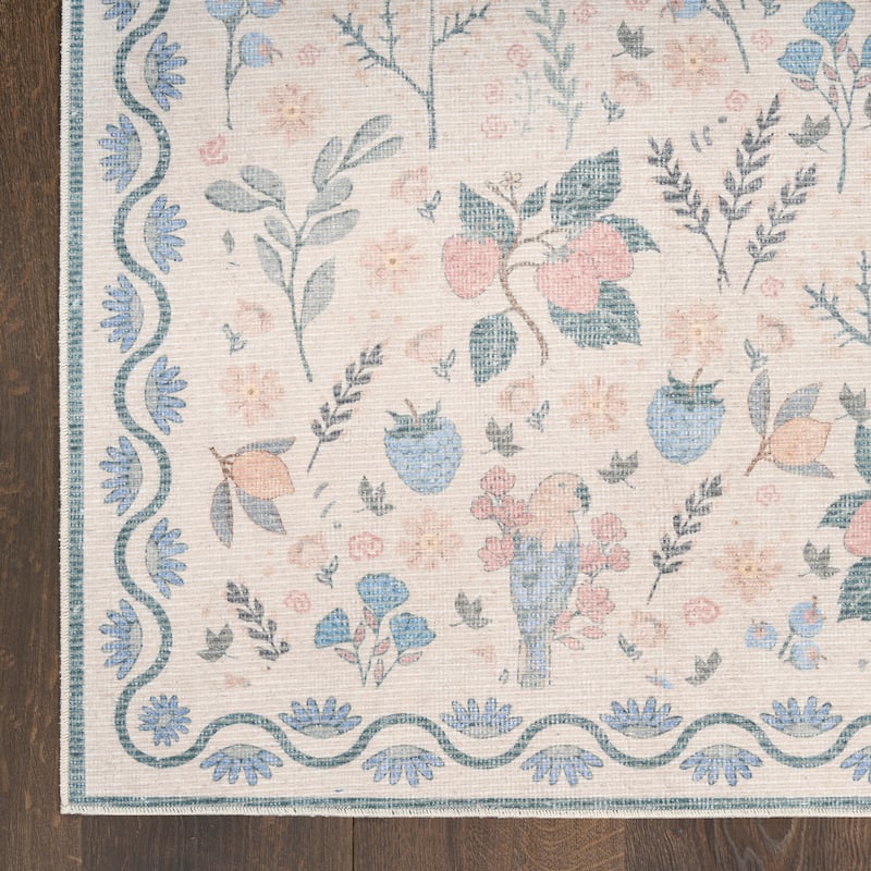 Nourison Botanical Washables Indoor only Chic Floral Area Rug