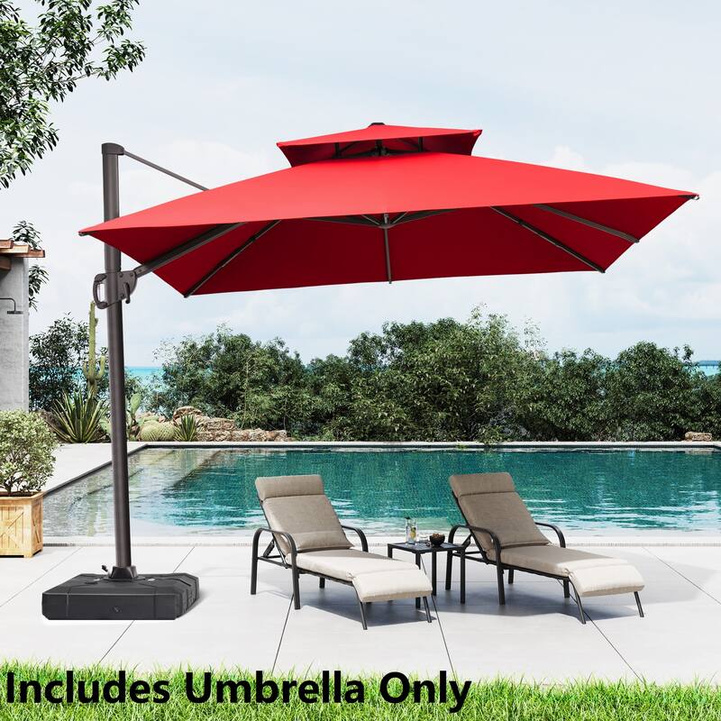 10.5ft Outdoor Patio Double Top Cantilever Offset Umbrella