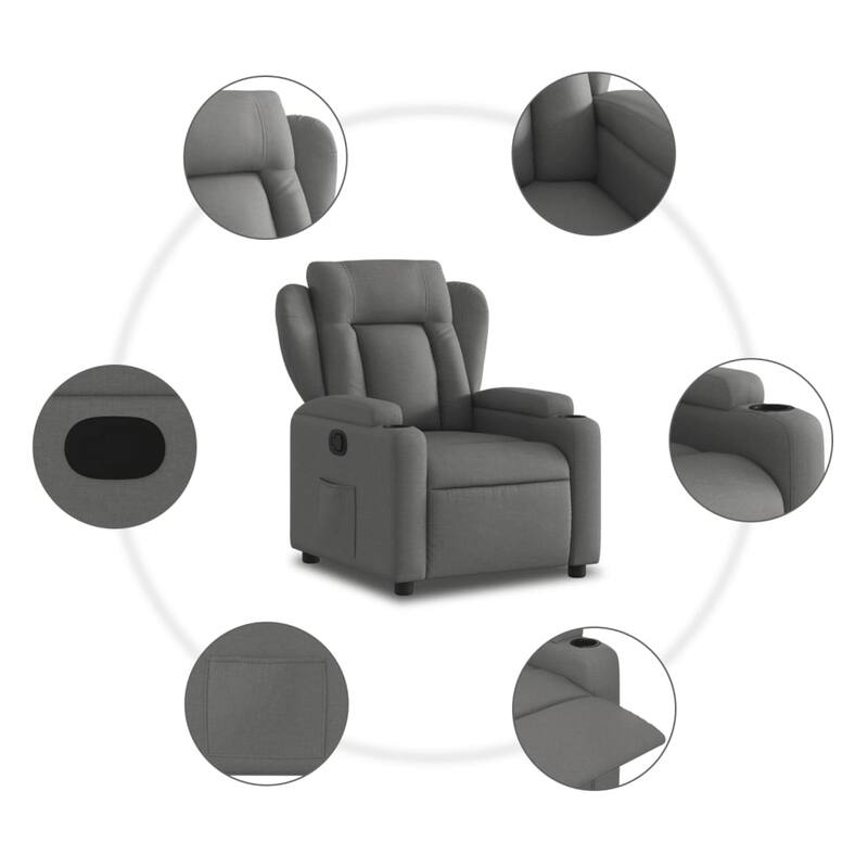 vidaXL Recliner Chair Dark Grey