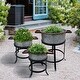 preview thumbnail 7 of 8, 3 Piece Round Tub Metal Planter Set with Stand in Galvanized - 51.5 H x 38 W x 54.5 L Inches