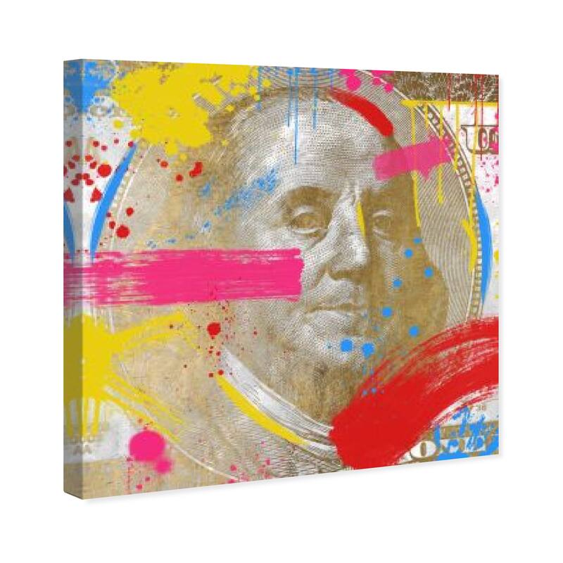 Wynwood Studio Abstract Money Techno Pop Yellow and Hot Pink Modern & Contemporary Wall Art Canvas Print