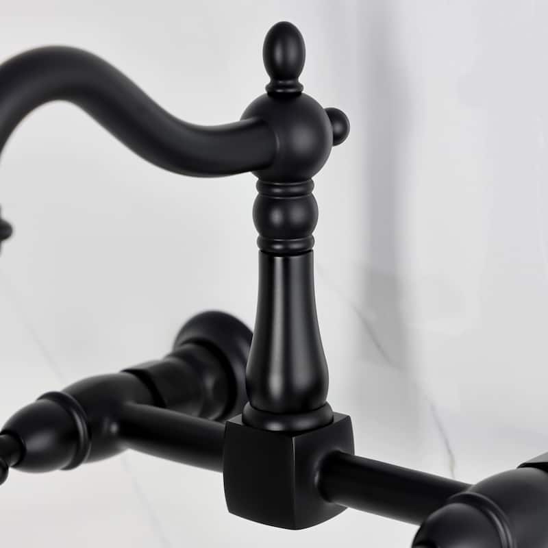 Heritage Two-Handle 2-Hole Wall Mount Bridge Kitchen Faucet