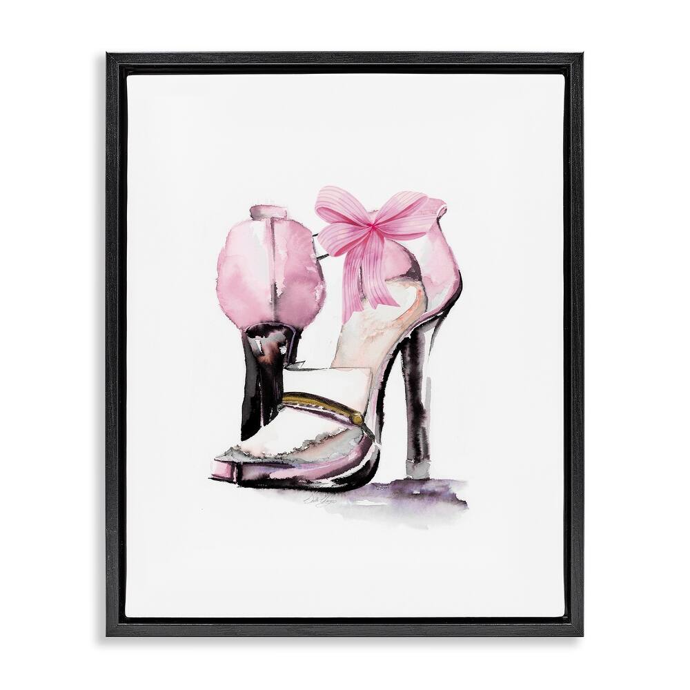 Stupell Pastel Pink Luxe Heels Framed Floater Canvas Wall Art Design By Stella Chang
