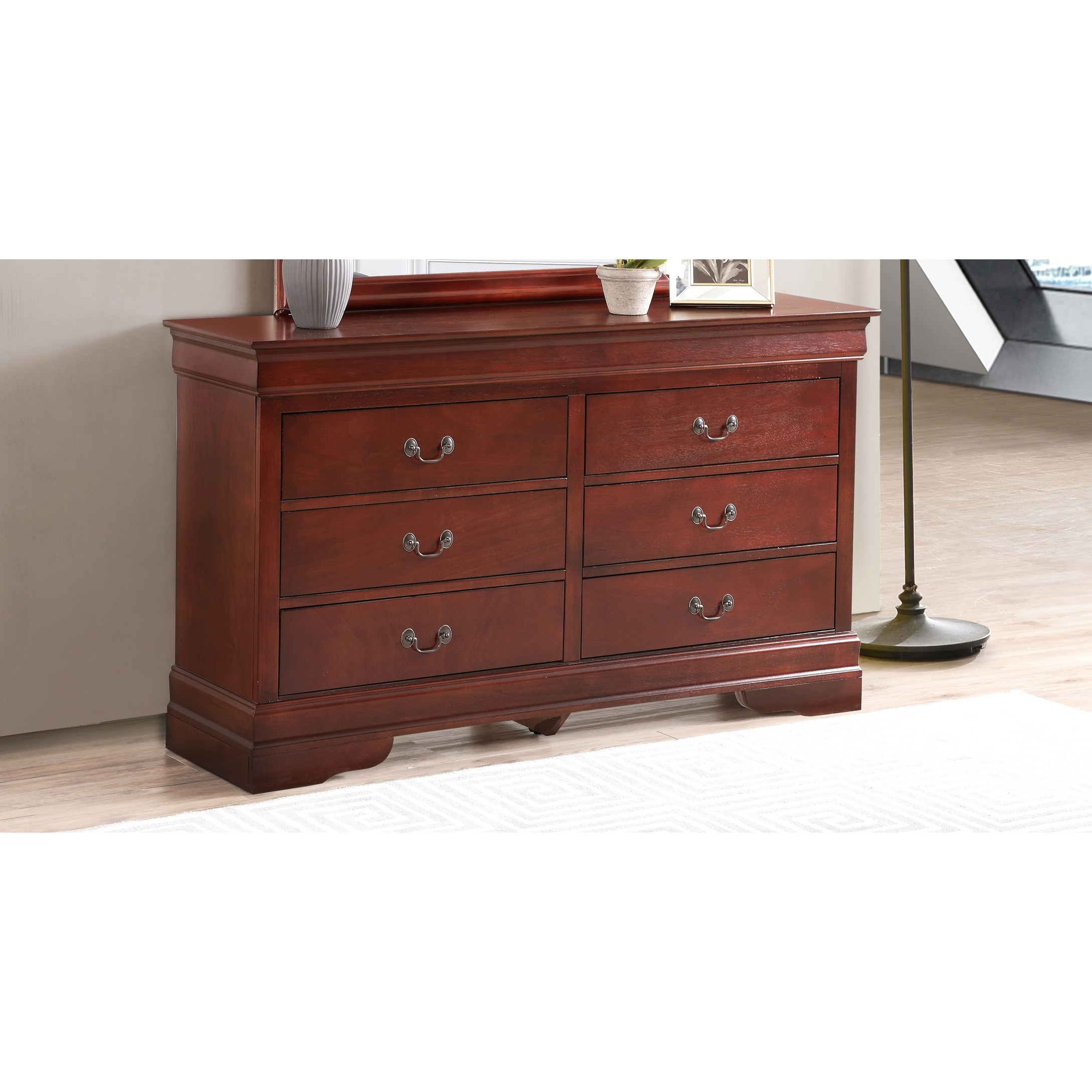 thumbnail image 2 of Glory Furniture Louis Phillipe 2-Drawer Nightstand In Cherry - Model G2100-N 2 of 5