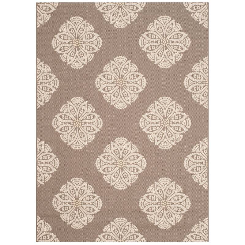 SAFAVIEH Courtyard Cedrine Floral Medallion Indoor/ Outdoor Waterproof Patio Rug Backyard