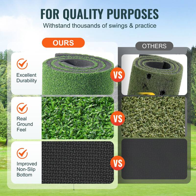 Golf Hitting Mat, Artificial Turf Golf Hitting Mat, Thickened Golf Hitting Training Aids, Golf Practice Hitting Mat