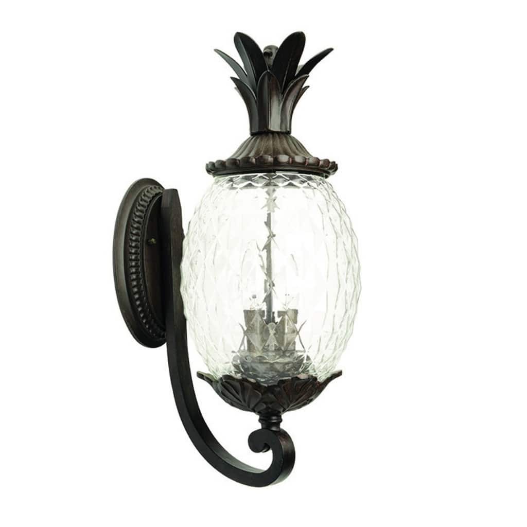 Glass Pineapple Lantern Flush Mount Light Aluminum Dimmable - 12.50” x 9.50” x 21.75” (D x W x H)
