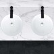 preview thumbnail 12 of 10, STYLISH 16 inches Round Undermount Ceramic Bathroom Sink with 2 Overflow Finishes - 16" x 16" x 7"