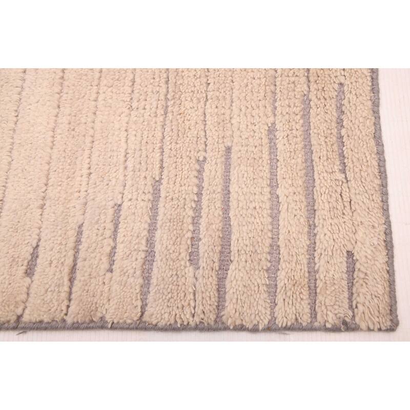 ECARPETGALLERY Hand-knotted Tangier Beige Wool Rug - 5'5 x 7'7
