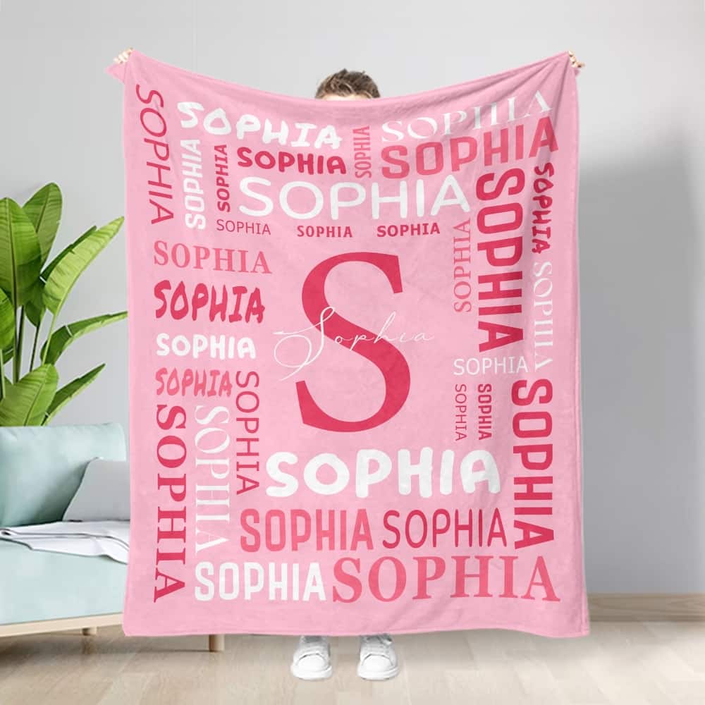 Personalized Blankets and Throws Custom Blanket with Name Customized Flannel Blanket for Kids