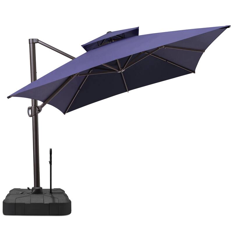 13 x 10ft Outdoor Patio Cantilever Offset Umbrella with Base