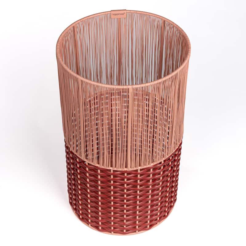 Harper Modern 4.13-Gallon 2-Tone Faux Wicker Cylinder Waste Basket