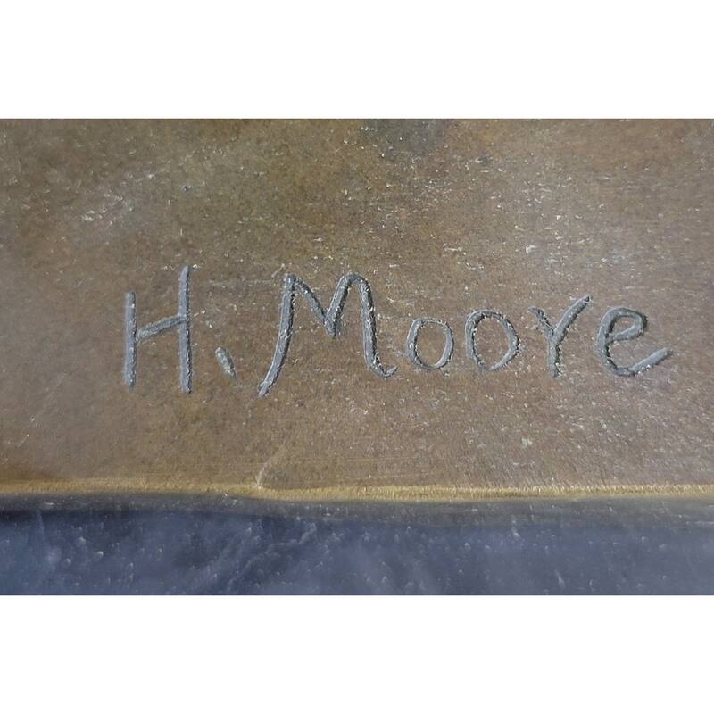 Abstract Guardian Imitative Lion Bronze Statue Sculpture Cubism Henry Moore 17 Inches X 12 Inches