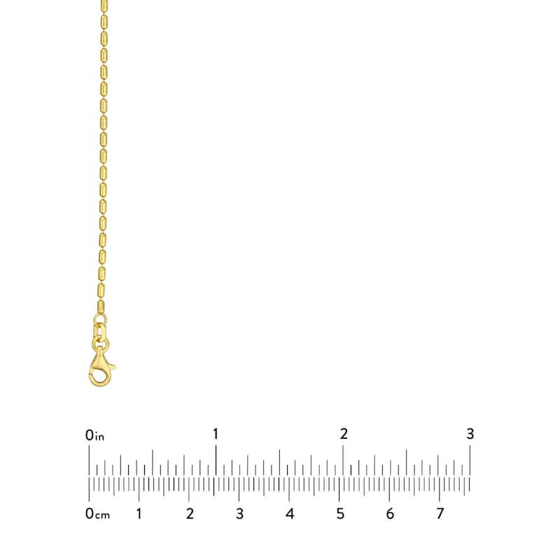 Curata 14k Yellow Gold 1.5mm Long Bead Chain Necklace (Lobster)