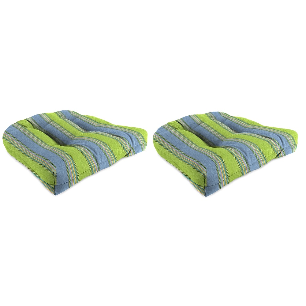 Sunbrella 18" x 18" Contoured Outdoor Wicker Seat Cushion - Set of 2 - 18'' L x 18'' W x 4'' H