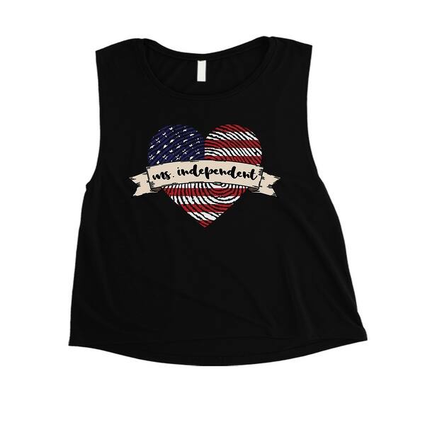 Shop Ms Independent Crop Shirt For Women Black Workout Crop Tank