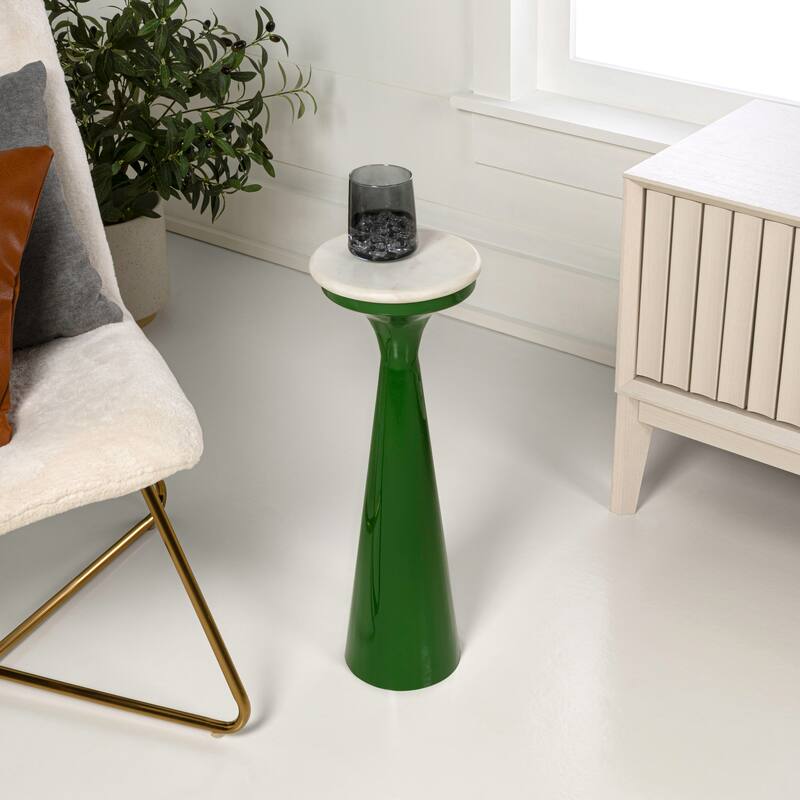 Vince 22.25" Drink Table with Marble Top, by JONATHAN Y