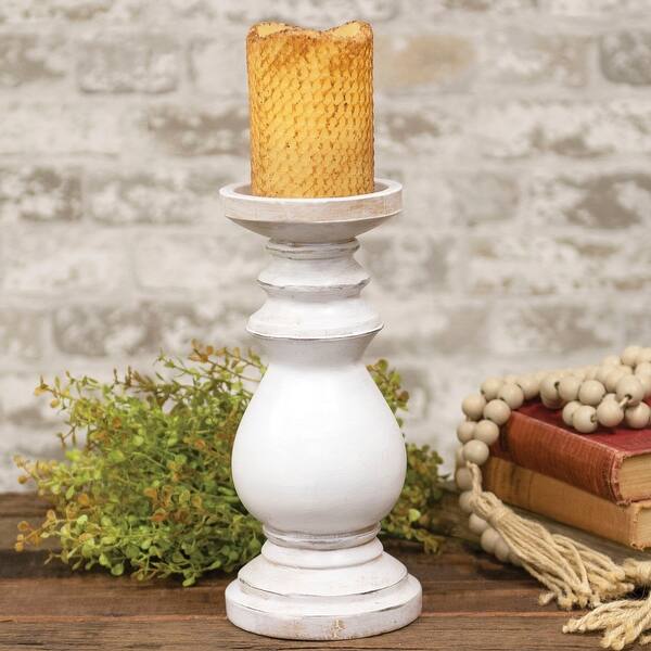 Medium White Resin Candlestick Bed Bath & Beyond 36295760