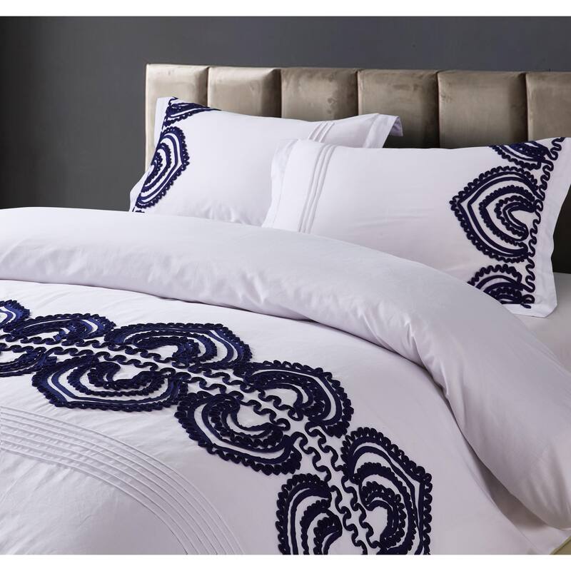 Broderie ensemble housse de couette Collection Navy Emb Duvet Set