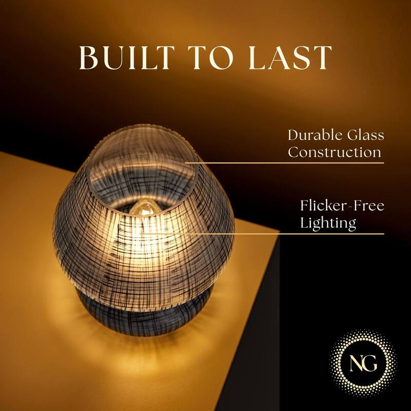 Mushroom White Glass Dimmable LED Table Lamp with E26 Socket Modern