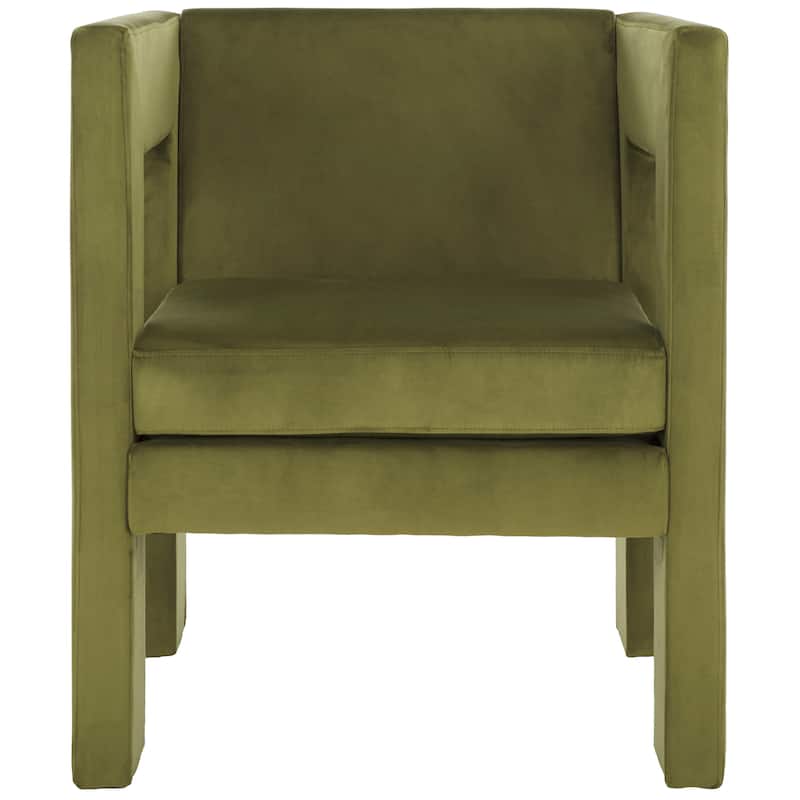SAFAVIEH Noreena Cut Out Accent Chair - W26" x D24" x H30" - 26Wx24Dx30H - Olive Green