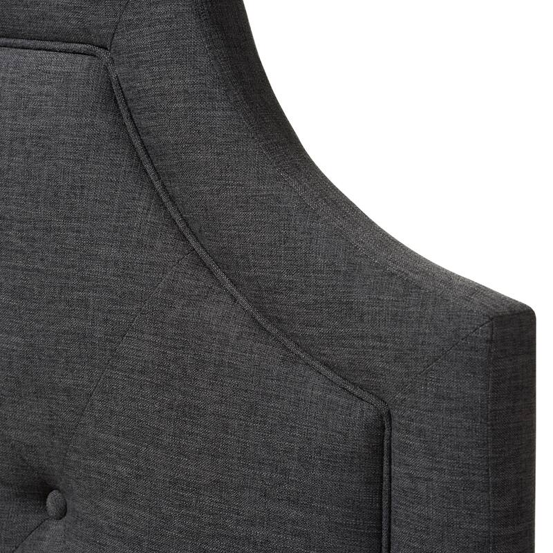 Mars Modern and Contemporary Dark Grey Fabric Full Size Headboard - Dark Grey