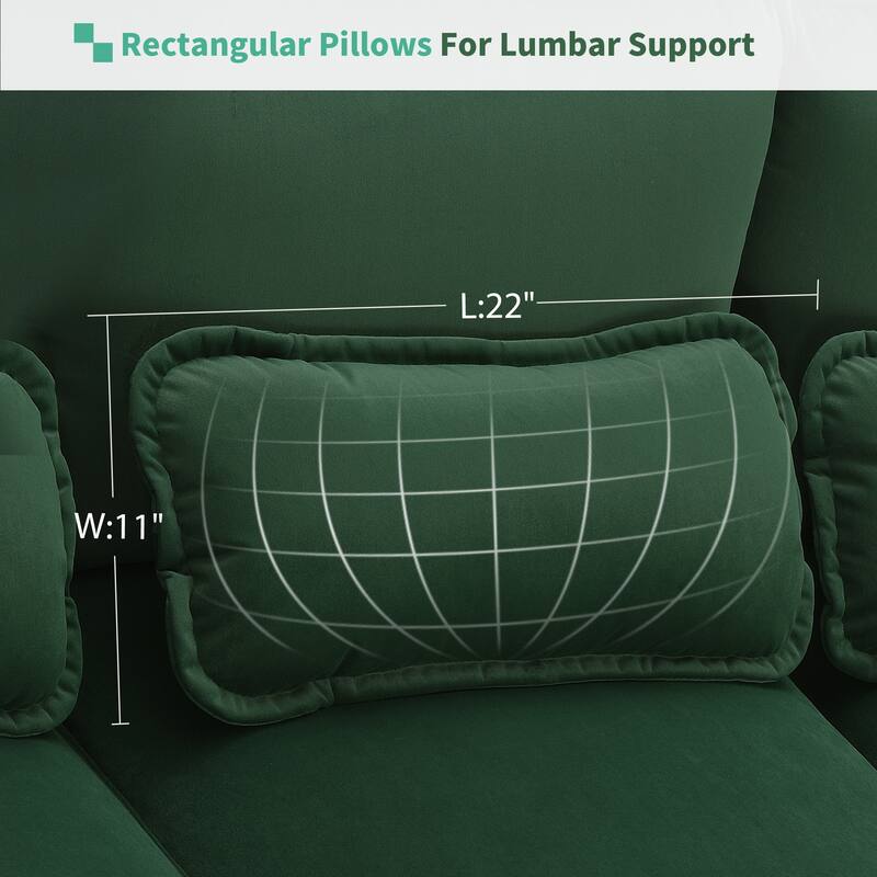 109.8" U-Shaped Sofa with Double Chaise, 6-Seater with Pillows for Living Room