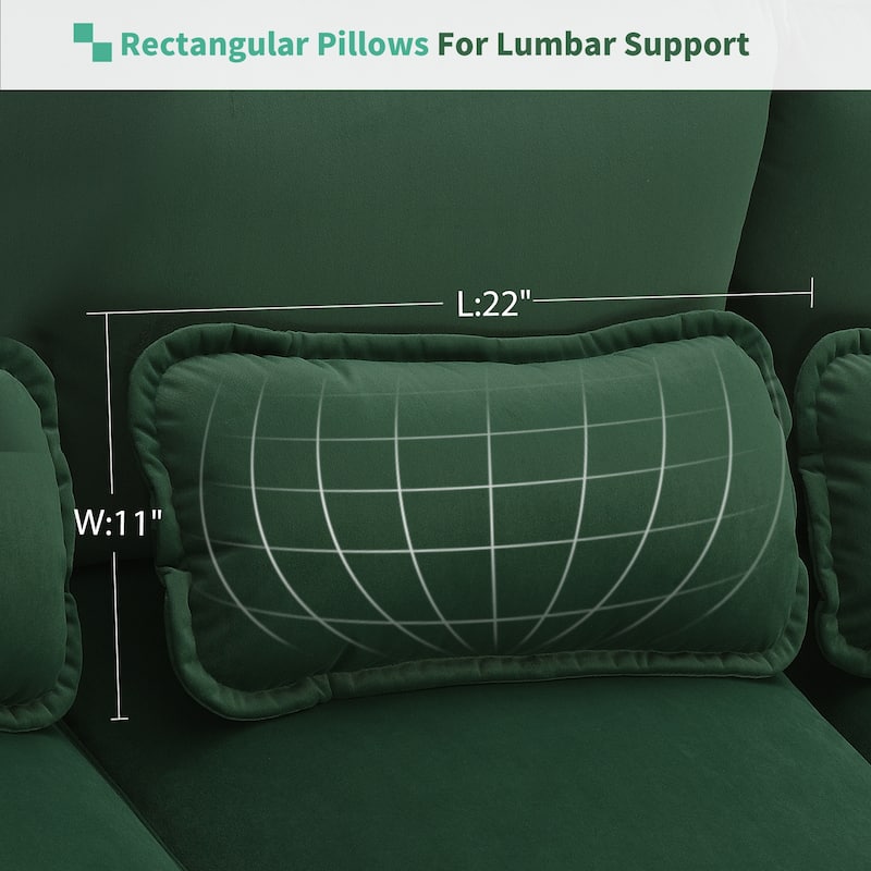6-seat Upholstered Modern U-shaped Sectional Sofa with Waist Pillows,Sleeper Sofa Couch with Chaise Lounge