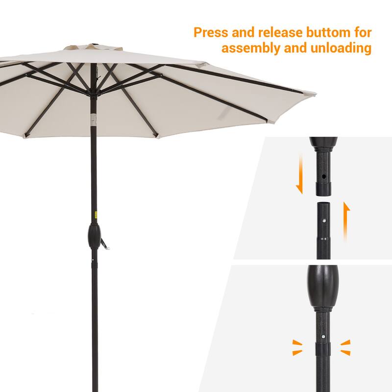 BONOSUKI 9ft Patio Umbrella,Outside Deck Table Umbrella,w/Tilt Crank
