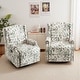 preview thumbnail 130 of 139, 29'' W Pattern Swivel Manual Push Back Recliner Chair Set of 2 Bird/ Linen