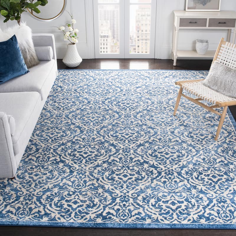 SAFAVIEH Brentwood Beulah Traditional Oriental Rug - 9' x 12' - Navy/Creme