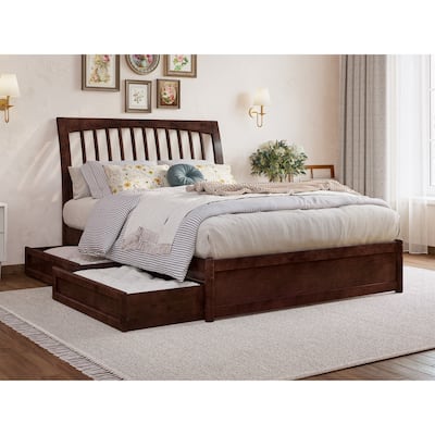 Roslyn Platform Bed with Panel Footboard and Storage Drawers