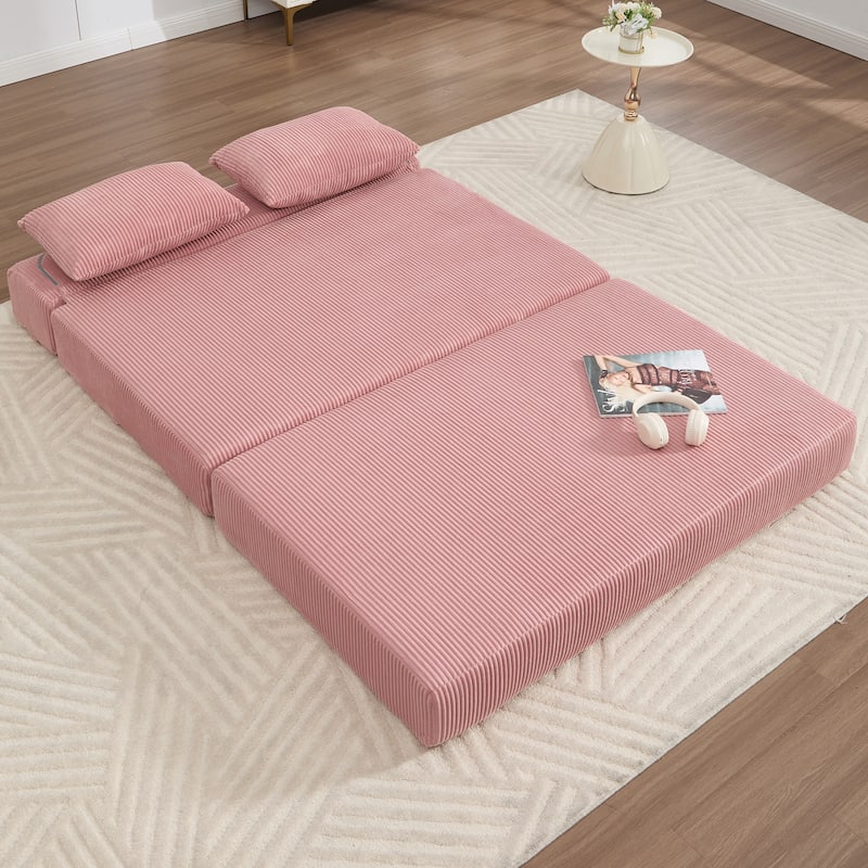 Rossetta Contemporary Square Space-Adaptive Foldable Design Corduroy Lasting Comfort Sofa, Easy to Assembly and Store