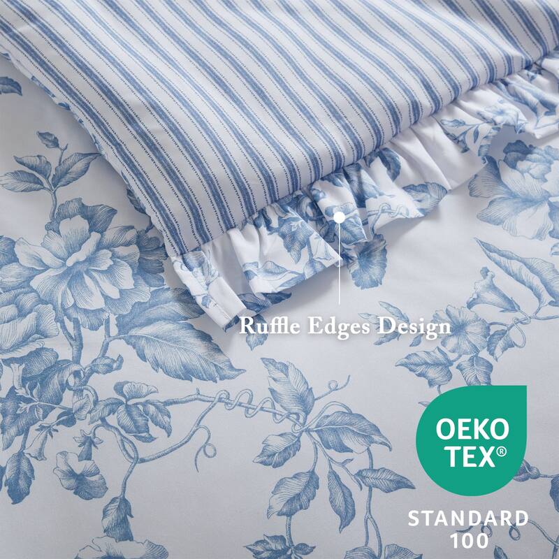 5 Pieces Full/Queen Comforter Set with Decorative Pillows