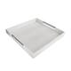 Accents by Jay Square Tray with Handles - Square Tray White with Silver Handles
