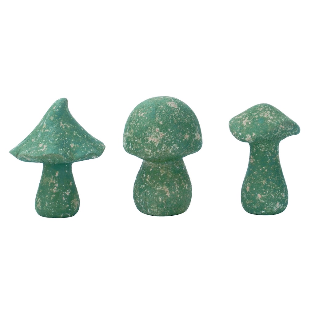 Transpac Resin Rustic Weathered Mushroom Decor Set of 3 Spring Home Decorations