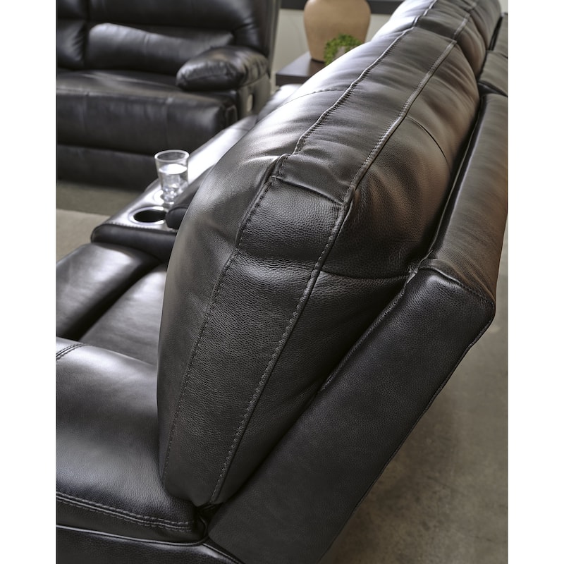 Signature Design by Ashley Mountainous Black Power Reclining Loveseat - 82"W x 42"D x 42"H