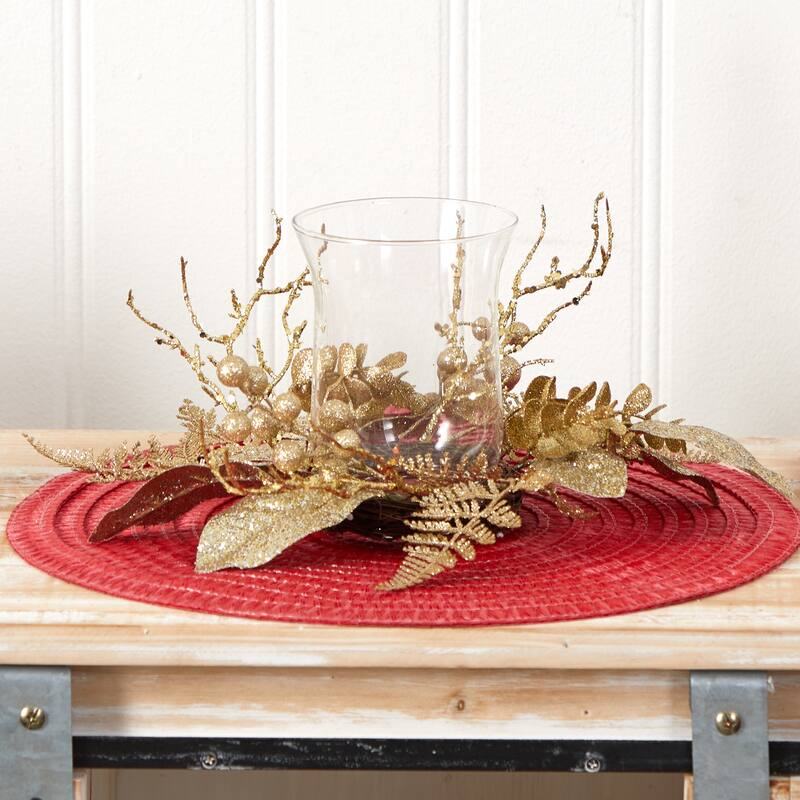 10" Golden Artificial Christmas Candelabrum - 6