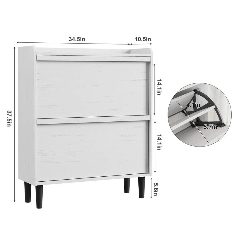 Drawer Wooden Shoe Cabinet with Adjustable Shelves