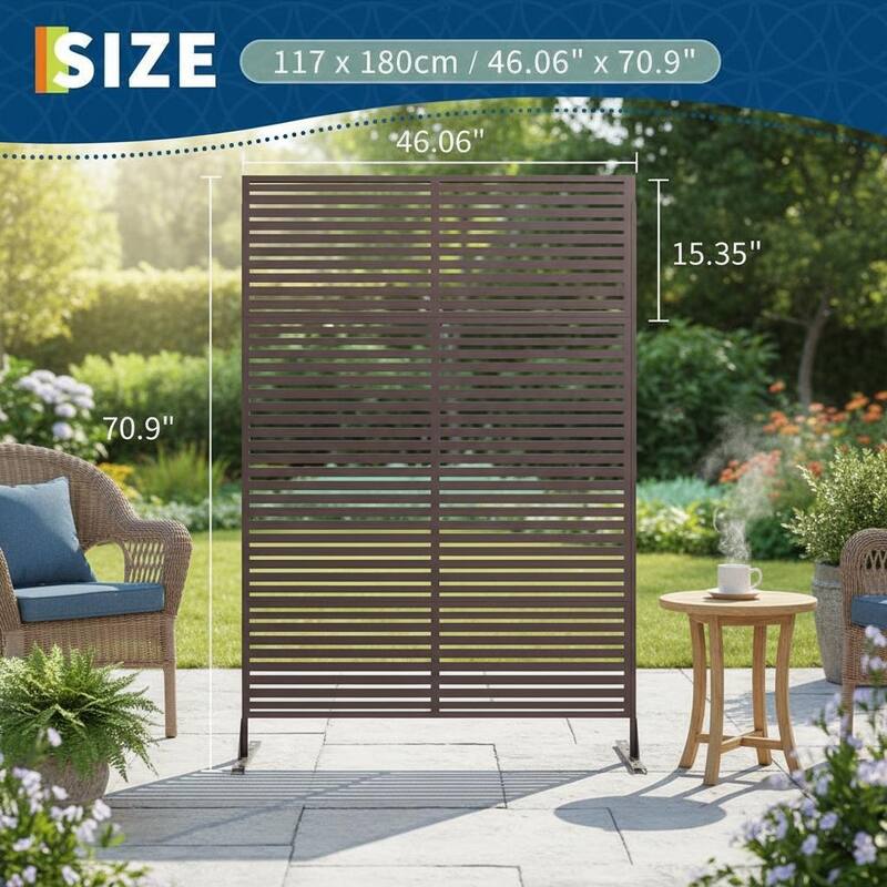 70" H Decorative Metal Garden Fences, Rust-Proof Scroll Design