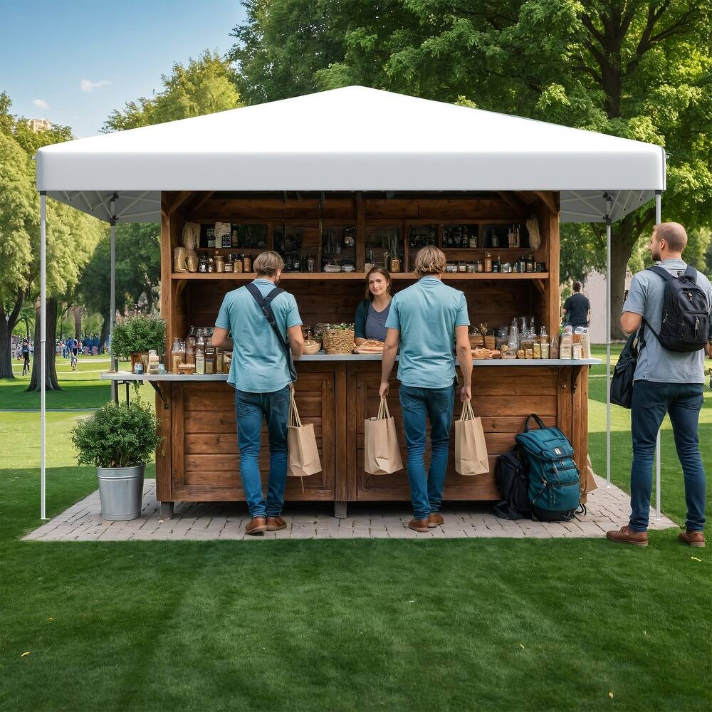 Pop Up Canopy Tent – Outdoor Shade Gazebo with Storage Bag & Sandbags,Easy Setup Canopy for Patio, Camping, Beach