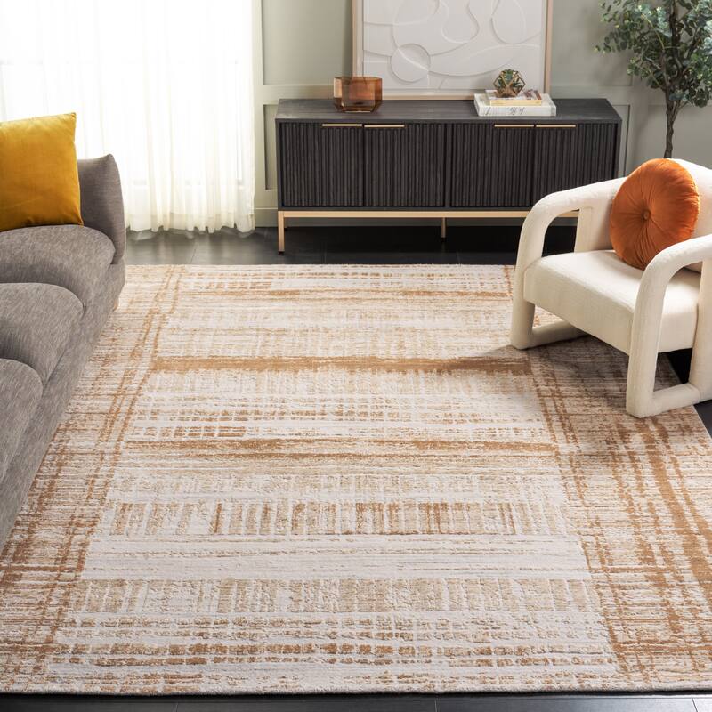 SAFAVIEH Handmade Bedford Thanh Viscose Rug - Beige/Gold - 6' x 9'