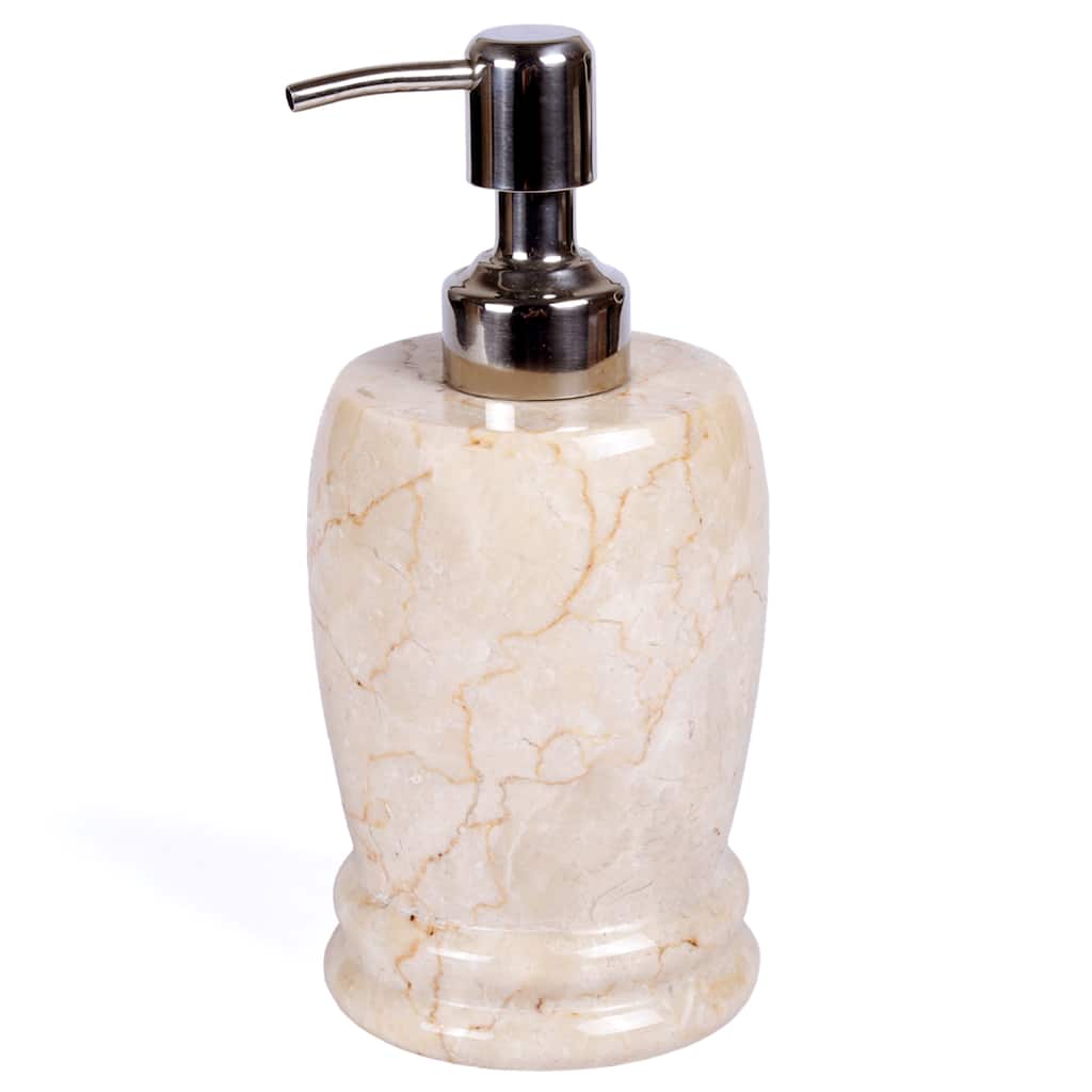 Creative Home Double Rings Collection Champagne Marble Liquid Soap Dispenser, Lotion Dispenser - Beige
